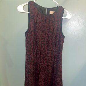 New Ann Taylor Loft red and black patterned work dress